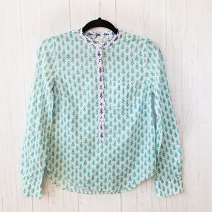 J. Crew Thistle-Print Popover Size 00 X-Small